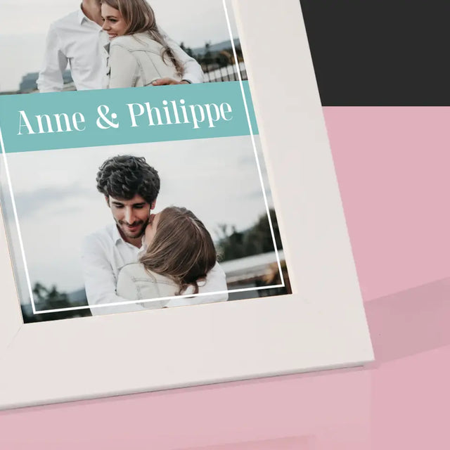 Collage Photo: Couple, Prénoms - Cadre Photo