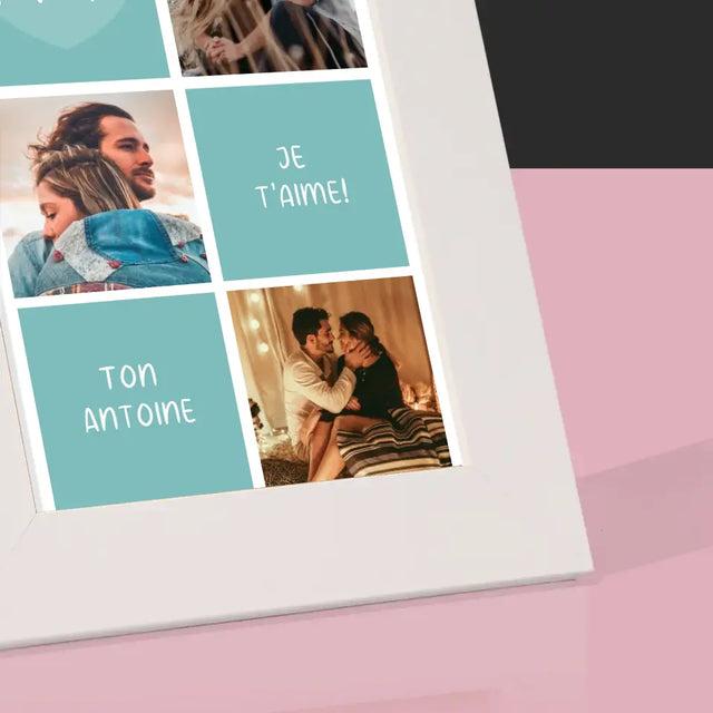 Collage Photo: Je T'Aime, Les Initiales - Cadre Photo