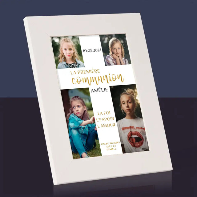 Collage Photo: Première Communion, Croix - Cadre Photo