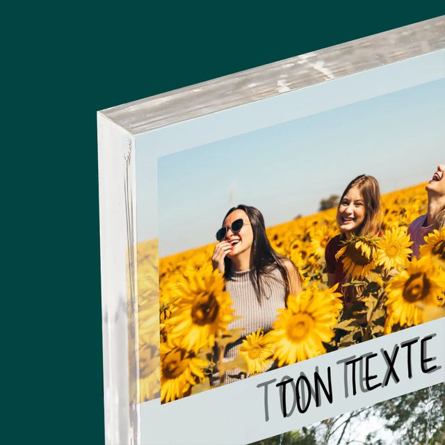 Collage Photo: 2 Photos Et Texte - Bloc Acrylique