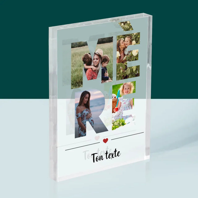 Collage Photo De Lettre: Mère Des Photos - Bloc Acrylique