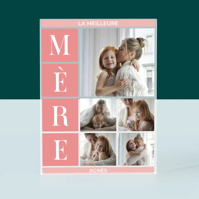 Collage Photo: Meilleure Maman, Collage - Bloc Acrylique