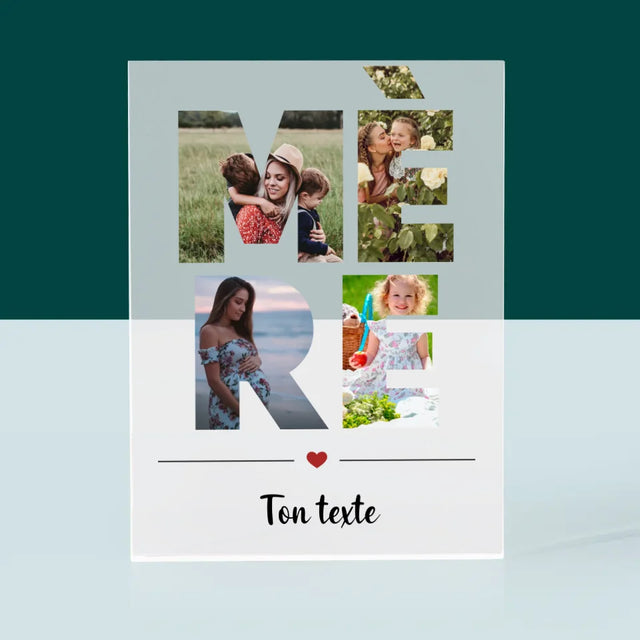 Collage Photo De Lettre: Mère Des Photos - Bloc Acrylique