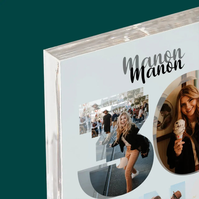 Collage Photo De Lettre: 30 Ans - Bloc Acrylique