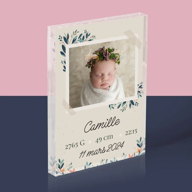 Acte De Naissance De L'Enfant: Métrique, Les Fleurs - Bloc Acrylique
