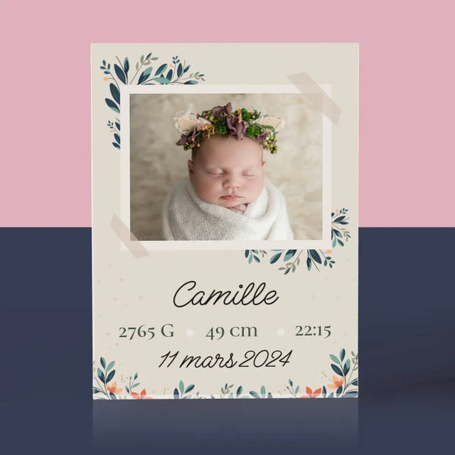 Acte De Naissance De L'Enfant: Métrique, Les Fleurs - Bloc Acrylique