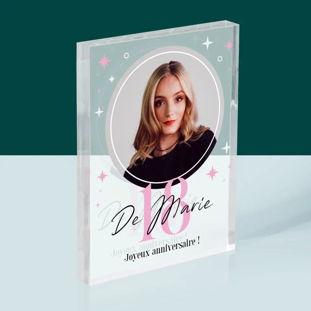 Photo Et Texte: 18, Les Étoiles - Bloc Acrylique