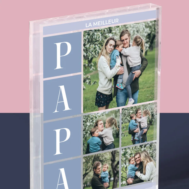 Collage Photo: Meilleur Collage De Papa - Bloc Acrylique