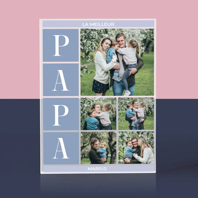 Collage Photo: Meilleur Collage De Papa - Bloc Acrylique