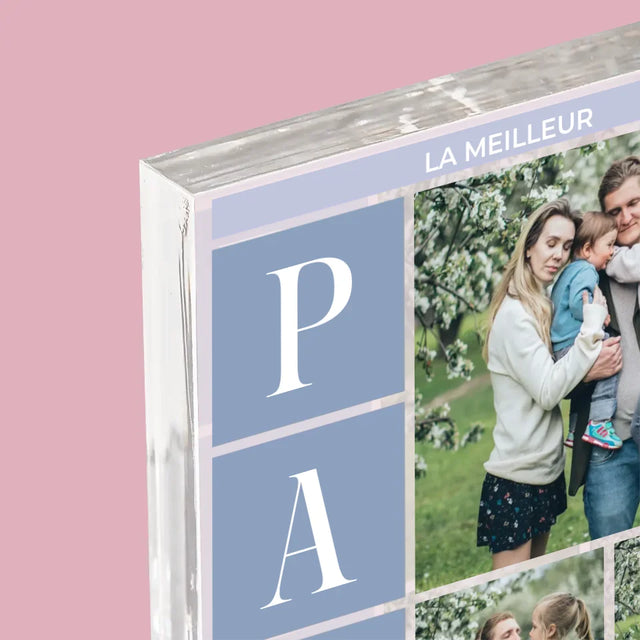 Collage Photo: Meilleur Collage De Papa - Bloc Acrylique