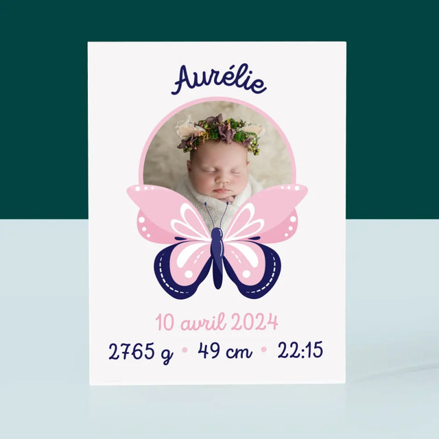 Acte De Naissance De L'Enfant: Métrique, Une Papillon - Bloc Acrylique