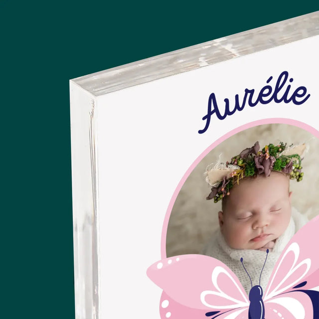 Acte De Naissance De L'Enfant: Métrique, Une Papillon - Bloc Acrylique