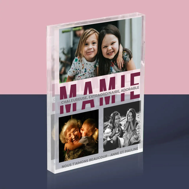 Collage Photo: Grand-Mère - Traits De Caractère Copy - Bloc Acrylique