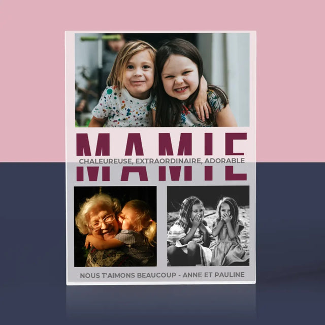 Collage Photo: Grand-Mère - Traits De Caractère Copy - Bloc Acrylique