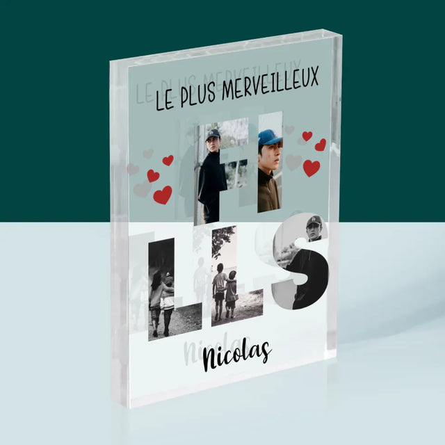 Collage Photo De Lettre: Fills De Tes Photos - Bloc Acrylique