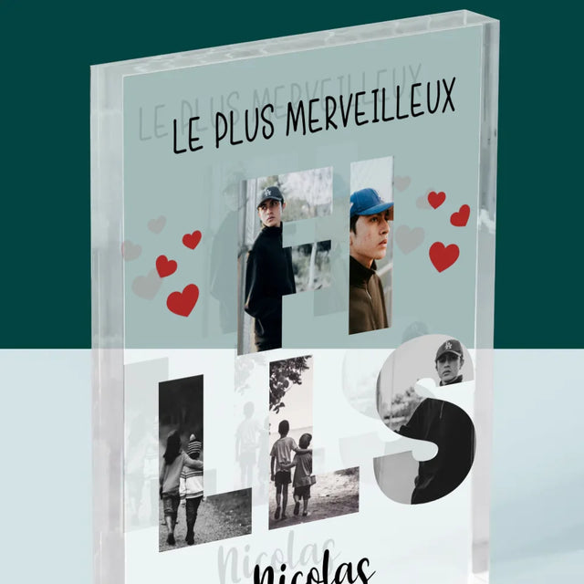 Collage Photo De Lettre: Fills De Tes Photos - Bloc Acrylique