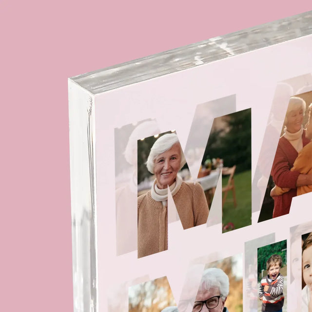 Collage Photo De Lettre: La Grand-Mère De Tes Photos - Bloc Acrylique