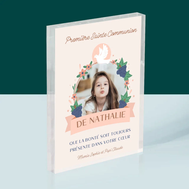 Photo Et Texte: Bonté Dans Le Cœur, La Communion - Bloc Acrylique