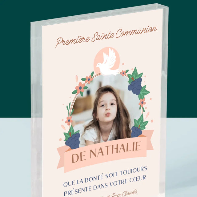 Photo Et Texte: Bonté Dans Le Cœur, La Communion - Bloc Acrylique