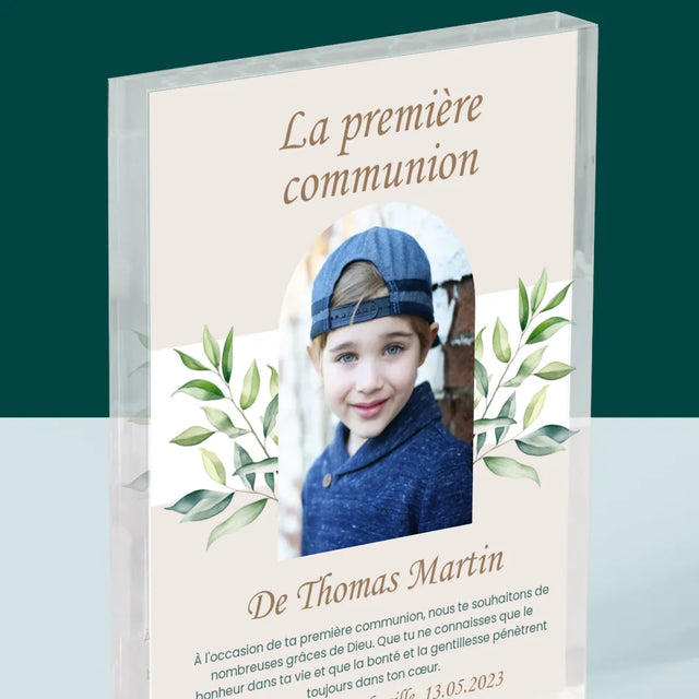 Photo Et Texte: Première Communion, Vœux - Bloc Acrylique