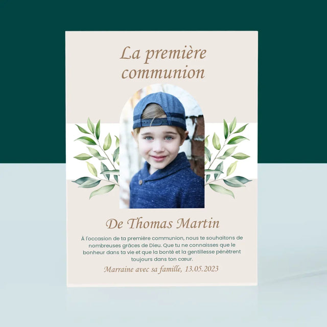 Photo Et Texte: Première Communion, Vœux - Bloc Acrylique