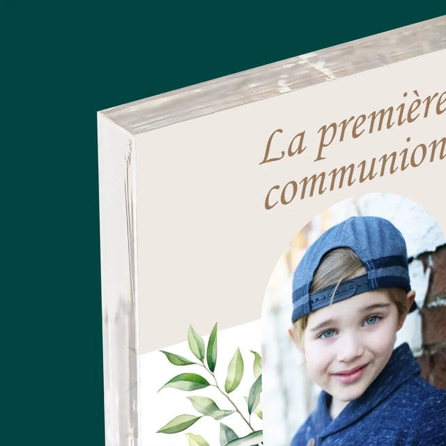 Photo Et Texte: Première Communion, Vœux - Bloc Acrylique