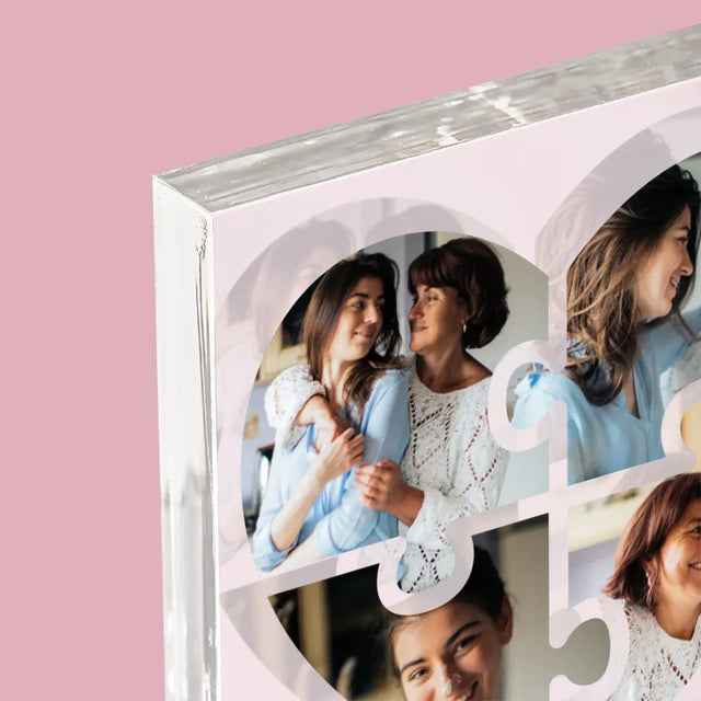 Collage Photo: Casse-Tête, Coeur, Pour Maman - Bloc Acrylique