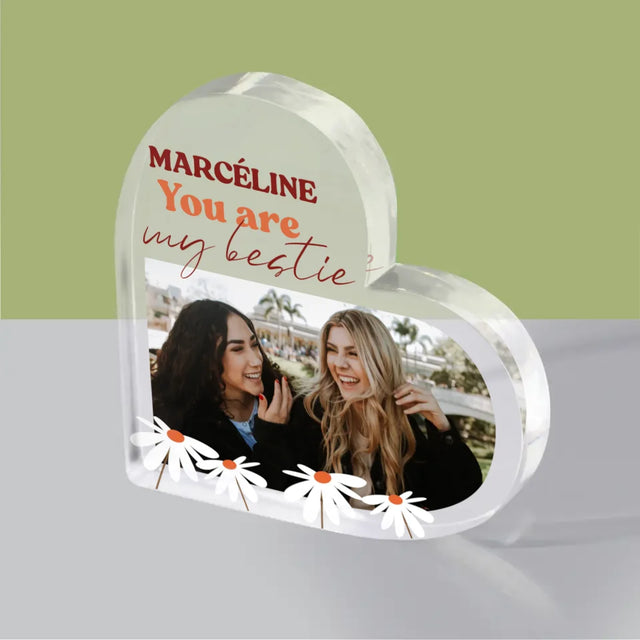 Collage Photo: Photo Besties - Bloc Acrylique Cœur