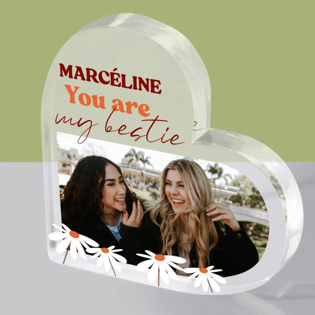 Collage Photo: Photo Besties - Bloc Acrylique Cœur