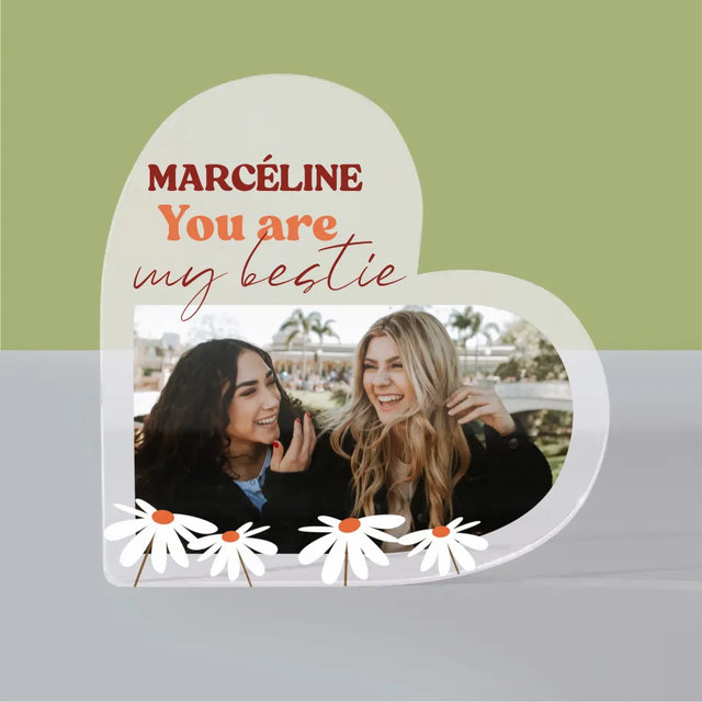 Collage Photo: Photo Besties - Bloc Acrylique Cœur