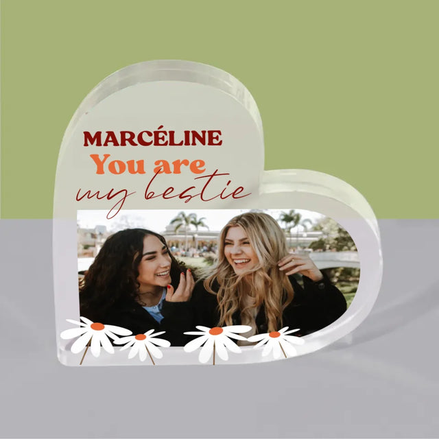 Collage Photo: Photo Besties - Bloc Acrylique Cœur