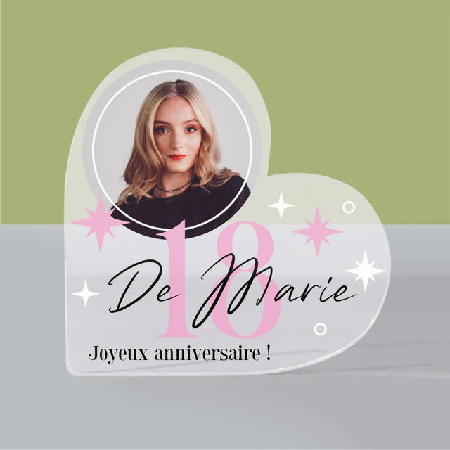 Photo Et Texte: 18, Les Étoiles - Bloc Acrylique Cœur