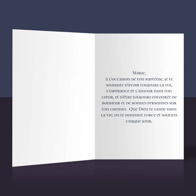 Photo Et Texte: Souvenir Du Baptême - Carte De Vœux