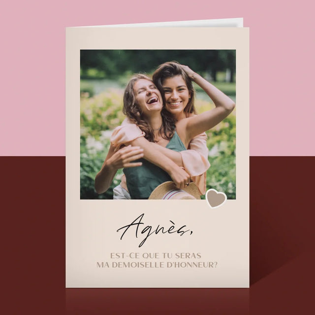 Photo Et Texte: Sois Ma Demoiselle D'Honneur - Carte De Vœux