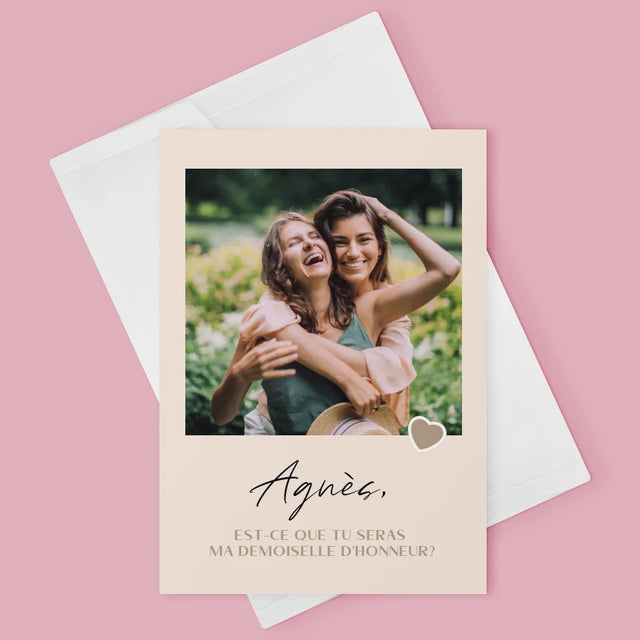 Photo Et Texte: Sois Ma Demoiselle D'Honneur - Carte De Vœux