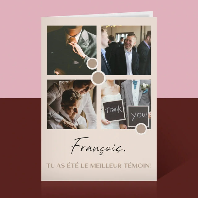 Collage Photo: Merci, Collage De Photos Pour Le Témoin - Carte De Vœux