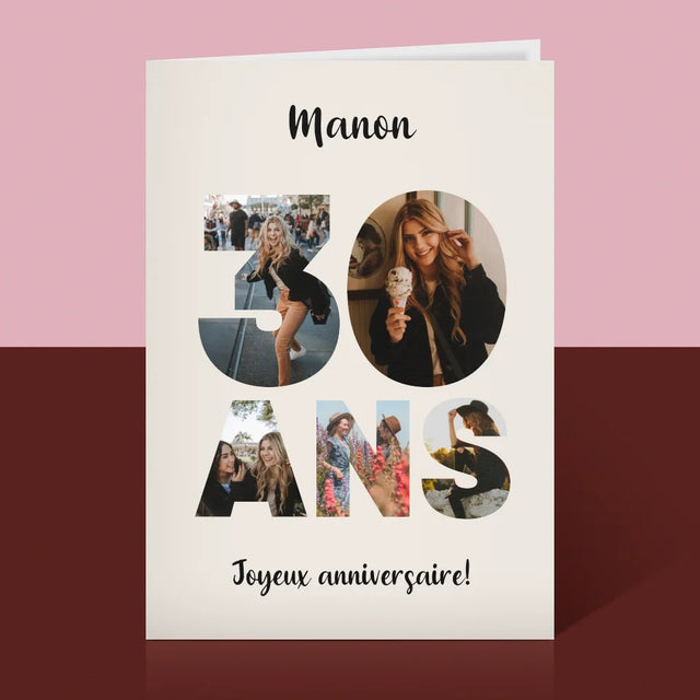 Collage Photo De Lettre: 30 Ans - Carte De Vœux