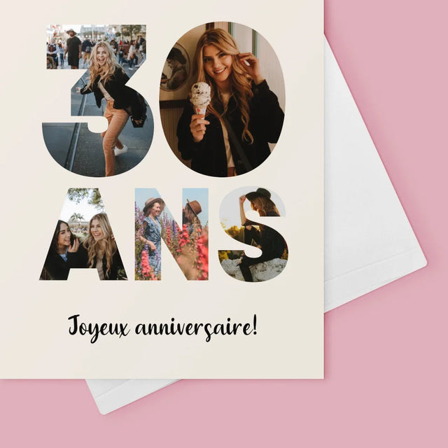 Collage Photo De Lettre: 30 Ans - Carte De Vœux