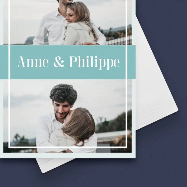 Collage Photo: Couple, Prénoms - Carte De Vœux