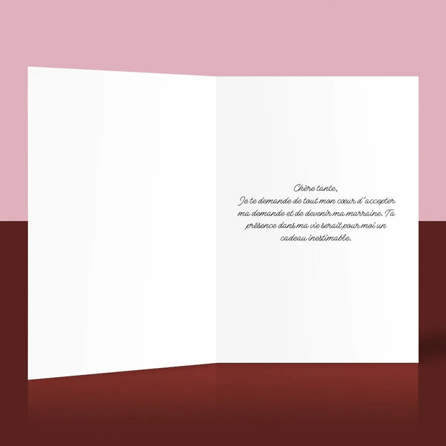 Collage Photo: La Demande pour Devenir Marraine - Carte De Vœux