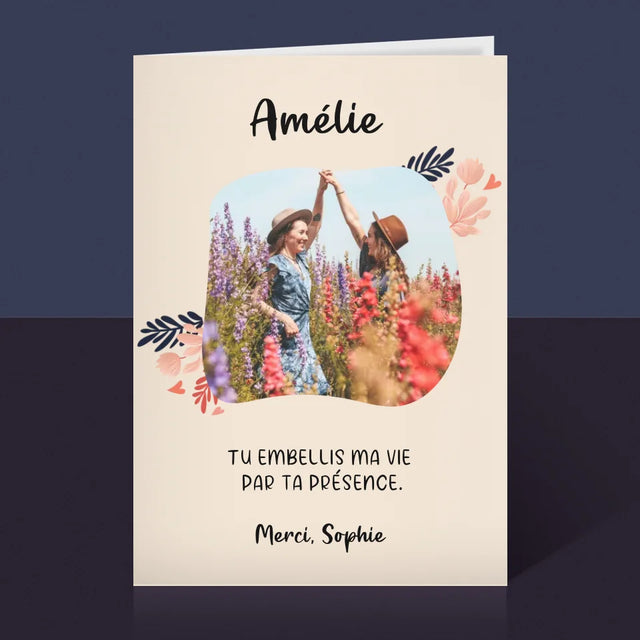 Photo Et Texte: Merci À Un Amie - Carte De Vœux