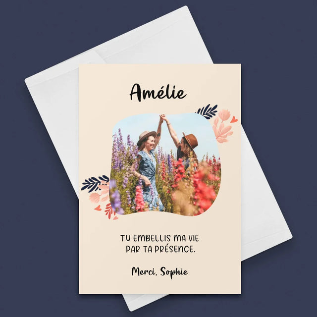 Photo Et Texte: Merci À Un Amie - Carte De Vœux