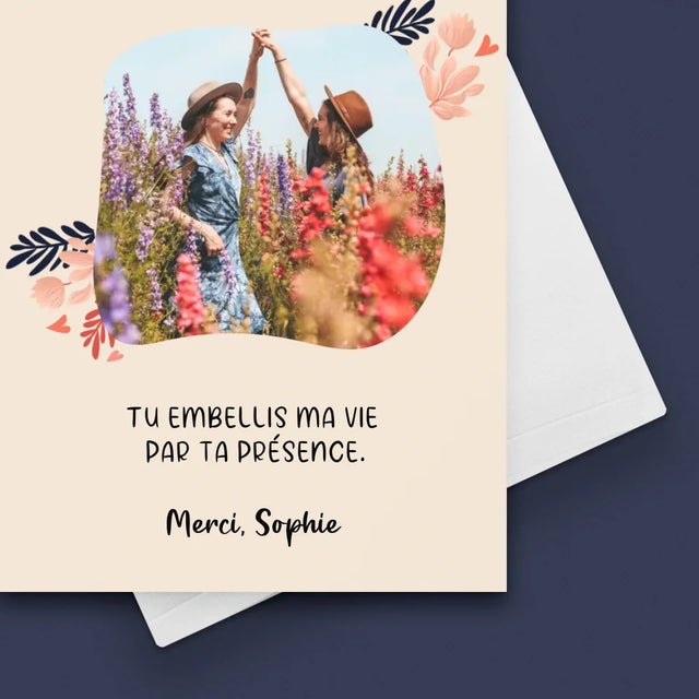 Photo Et Texte: Merci À Un Amie - Carte De Vœux