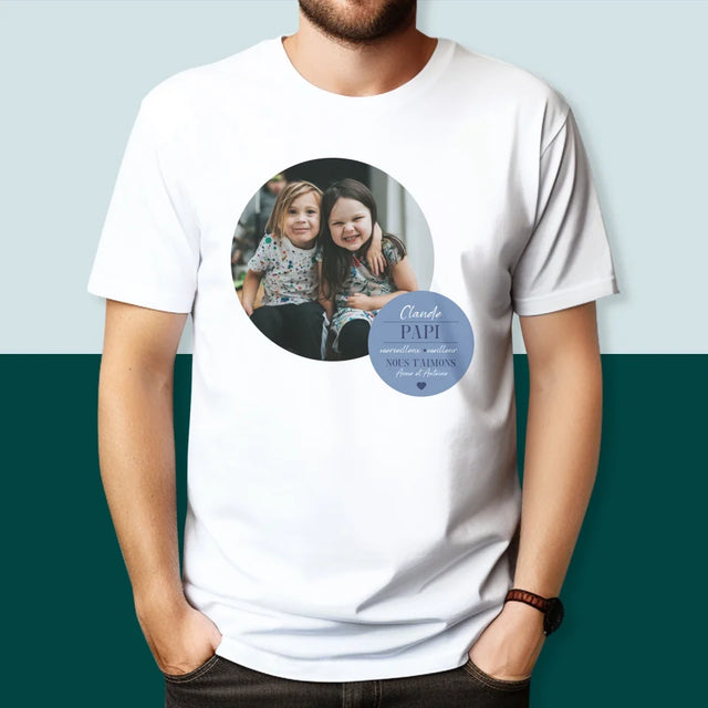 Collage Photo: Cher Grand-Père - T-Shirt Pour Hommes