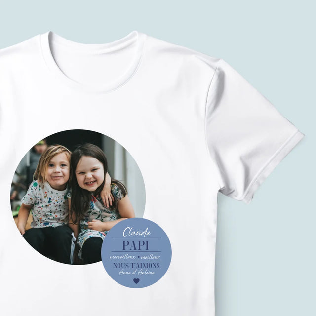 Collage Photo: Cher Grand-Père - T-Shirt Pour Hommes