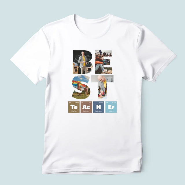 Collage Photo De Lettre: Best Teacher Les Éléments - T-Shirt Pour Hommes
