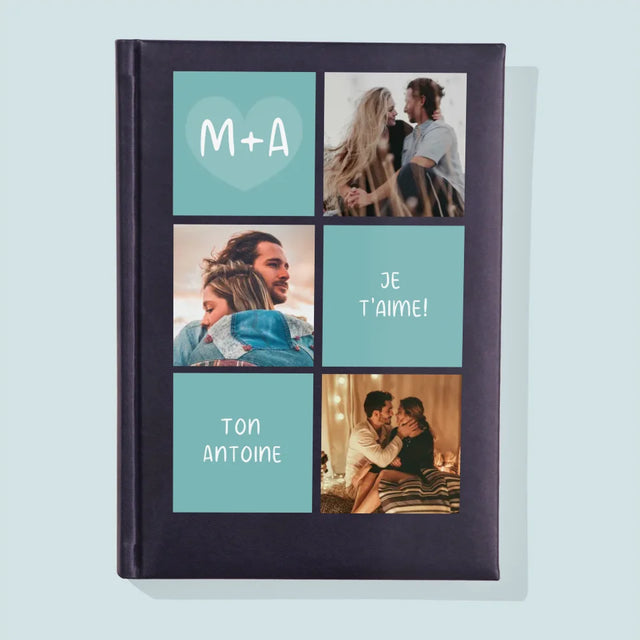 Collage Photo: Je T'Aime, Les Initiales - Cahier De Notes