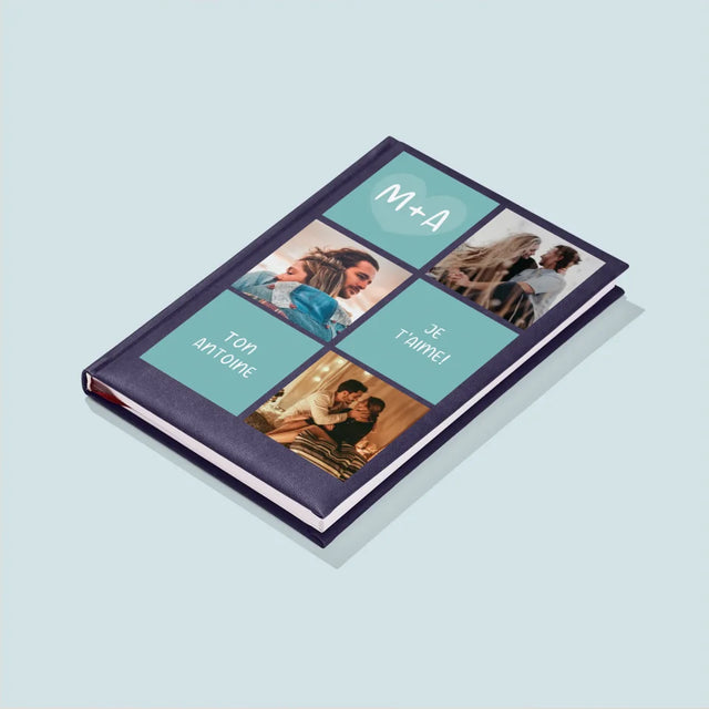 Collage Photo: Je T'Aime, Les Initiales - Cahier De Notes