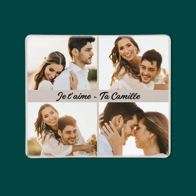 Collage Photo: 4 Photo Et Texte - Tapis De Souris