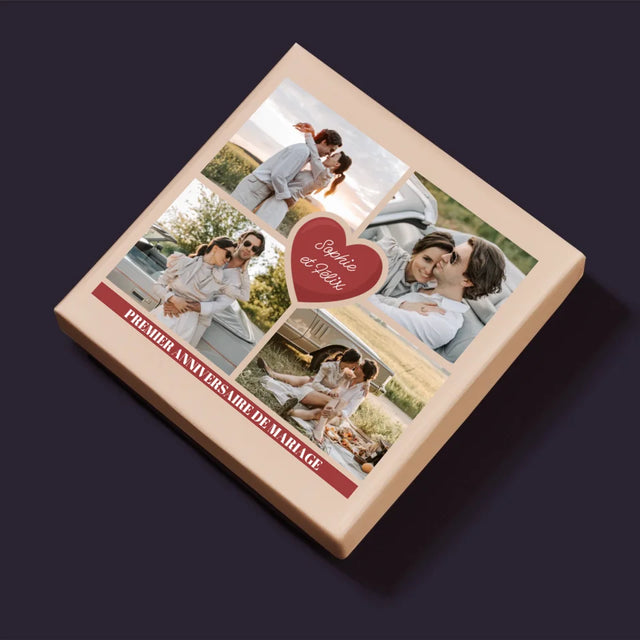 Collage Photo: Premier Anniversaire Cœur - Casse-Têtes